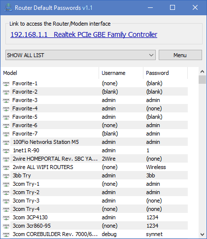 Credential list view in GateFrame